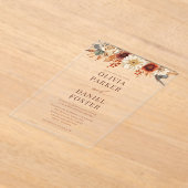 Elegant Autumn Fall Wedding Acryl Uitnodigingen (Laagn)
