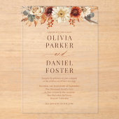 Elegant Autumn Fall Wedding Acryl Uitnodigingen (Voorkant)