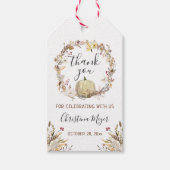 Elegant Autumn Floral Pumpkin Dank u Labels geven Cadeaulabel (Voorkant)