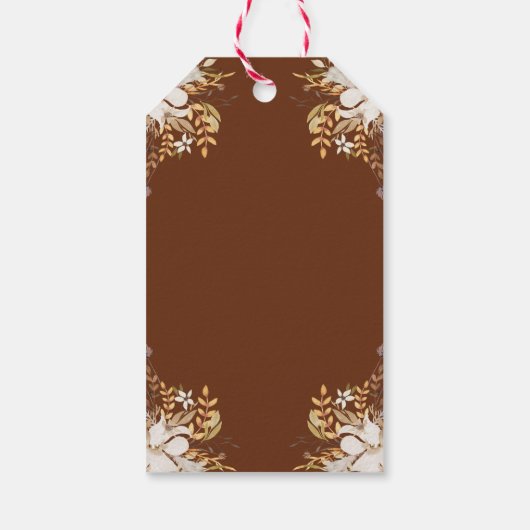 Elegant Autumn Floral Pumpkin Dank u Labels geven Cadeaulabel (Achterkant)