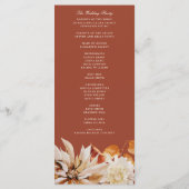 Elegant Autumn Floral Waterverf Wedding Ceremony Programma (Achterkant)