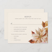 Elegant Autumn Floral Wedding RSVP Reply Kaart (Voorkant / Achterkant)