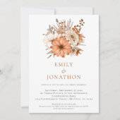 Elegant Autumn Florals QR Code Weddenschap Kaart (Voorkant)