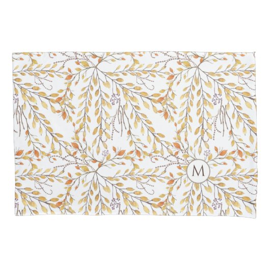 Elegant Autumn Foliage Pattern Personalized Kussensloop (Voorkant)