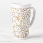 Elegant Autumn Foliage Pattern Personalized Latte Mok (Rechterhoek)