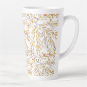 Elegant Autumn Foliage Pattern Personalized Latte Mok (Rechts)