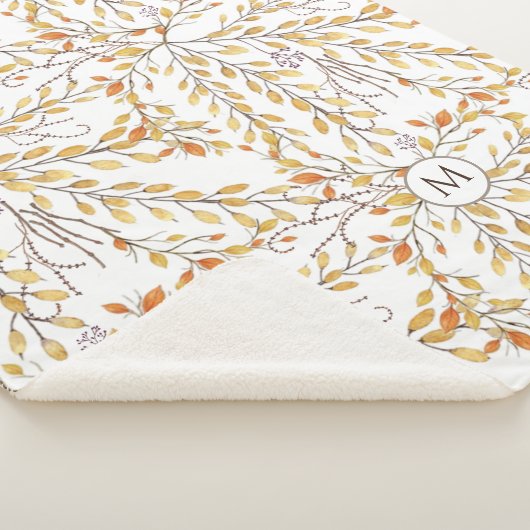 Elegant Autumn Foliage Pattern Personalized Sherpa Deken (3/4)