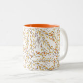 Elegant Autumn Foliage Pattern Personalized Tweekleurige Koffiemok (Voorkant rechts)