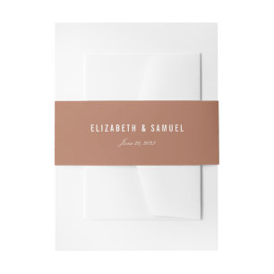 Elegant Autumn Herfst Brown Wedding Belly Bands Uitnodigingen Wikkel