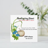 Elegant Autumn Herfst Foliage Pumpkin Thanksgiving Kaart (Staand voorkant)