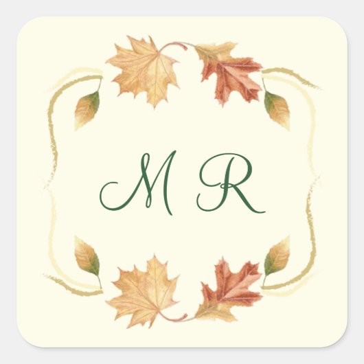 Elegant Autumn Leaves Sticker (Voorkant)