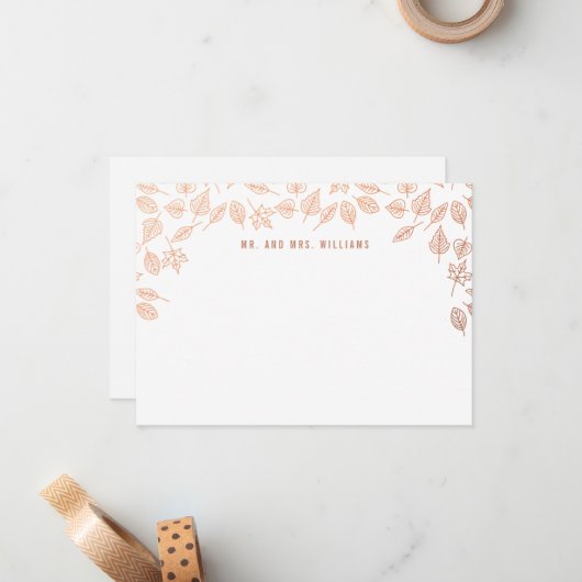 Elegant Autumn leest aangepaste prullenbakkerij Notitiekaartje (Voorkant / Achterkant in situ)