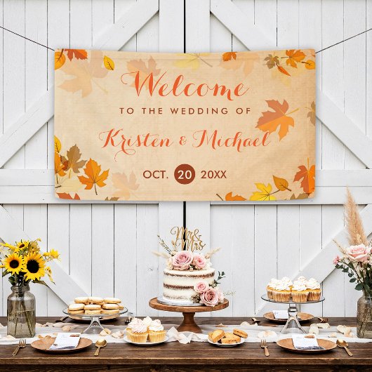 Elegant Autumn Maple Leaves Fall Wedding Spandoek