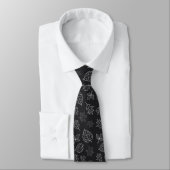 Elegant Autumn Skeleton Leaf Pattern Black Stropdas (Gebonden)
