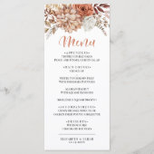 Elegant Autumn Terracotta Floral Wedding Flat Menu (Voorkant)