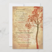 Elegant Autumn Tree Afstuderen Invitation Kaart (Voorkant)
