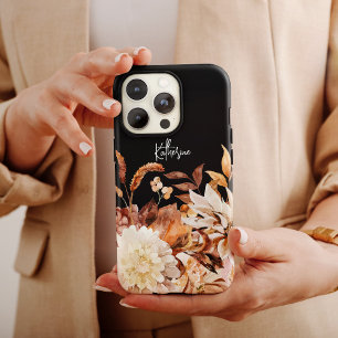 Elegant Autumn Waterverf Floral met naam iPhone 11 Hoesje