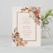 Elegant Autumn Waterverf Floral Wedding Folie Uitnodiging (Staand Voorkant)
