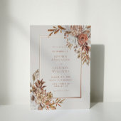Elegant Autumn Waterverf Floral Wedding Folie Uitnodiging