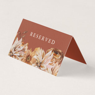 Elegant Autumn Waterverf Rust Wedding Gereserveerd Kaart