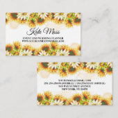 Elegant Autumn Waterverf Sunflower Visitekaartje (Voorkant / Achterkant)