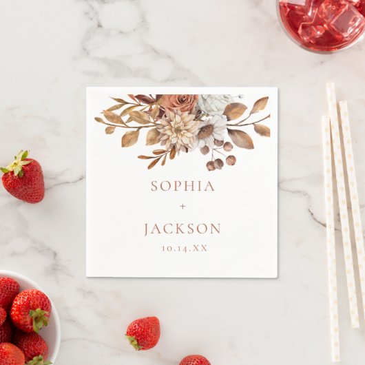 Elegant Autumn Winter Floral Wedding Favors Napki Servet (Insitu)