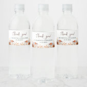 Elegant autumnal floral names and wedding date waterfles etiket (Flessen)