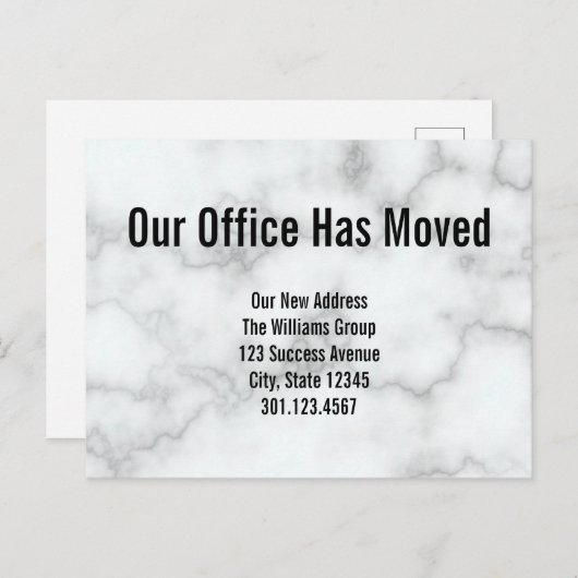 Elégant aux Marble Office Faire-part mobile (Devant / Derrière)