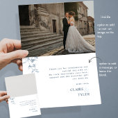 Elégant  Avec Amour et Gratitude Bleu Merci