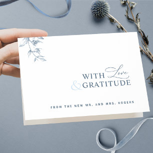 Élégant Avec amour et Gratitude Merci Bleu