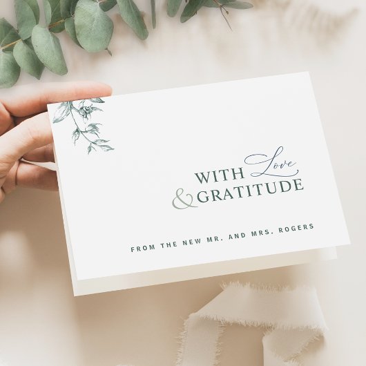 Élégant Avec Amour et Gratitude, Merci Vert