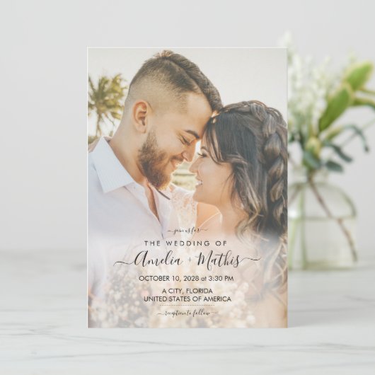 Élégant avec Faire-part de mariage photo (Debout devant)