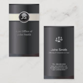 Élégant avocat noir et conseiller Carte de visite (Devant / Derrière)