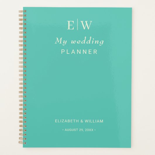 Élégant Awe aquatique simple avec Mariage Monogram (Devant)