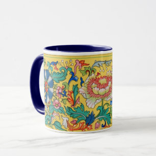 Elegant Aziatisch Bloempatroon Mooie achtergrond Mok