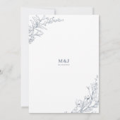 Elegant Azure Ivory Floral Wreath Monogram Bruilof Kaart (Achterkant)