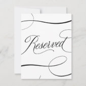 Elegant B & W Script Bruiloft Gereserveerd Tafelte (Voorkant)