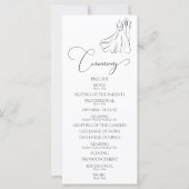 Elegant B&W Tux & Jurk Ceremonie Trouwprogramma (Voorkant)