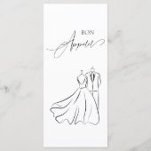Elégant B&W Tux & Robe Mariage Menu Gourmet (Dos)