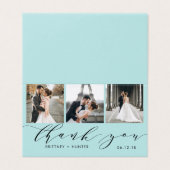 Elegant Baby Blue 3 Foto Collage Hartelijk dank Kaart (Buitenkant ongevouwen)