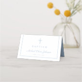 Elegant Baby Blue Cross Boy Baptism (Achterkant)