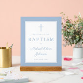 Elegant Baby Blue Cross Boy Baptism Welcome (Mariage)