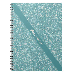 Elegant Baby Blue Glitter Trendy Chic Personalized Notitieboek