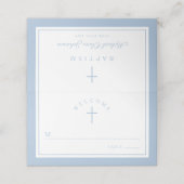 Elegant Baby Blue Religious Boy Baptism (Buitenkant ongevouwen)