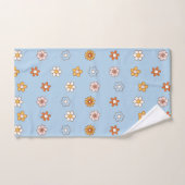 Elegant baby blue & yellow cute floral pattern (Serviette à main)
