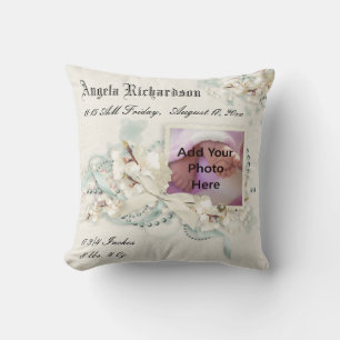 Elegant Baby Boy of Girl Scrapbook Foto Lijst Kussen