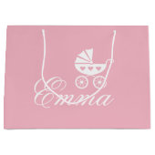 Elegant baby-buggy-baby shower large cadeautasje (Voorkant)