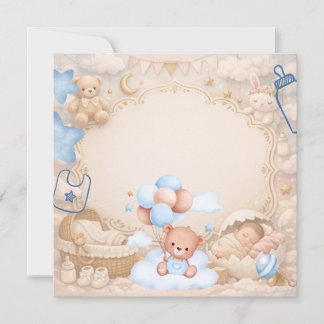 Elegant Baby Celebration Invitation Template Kaart
