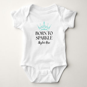 Elegant Baby & Co Black Teal Baby Shower Romper