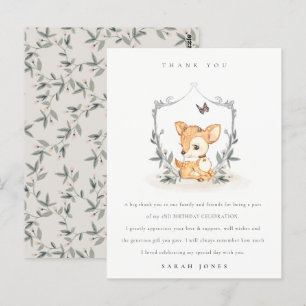 Elegant Baby Deer Floral Crest Elke dag Briefkaart
